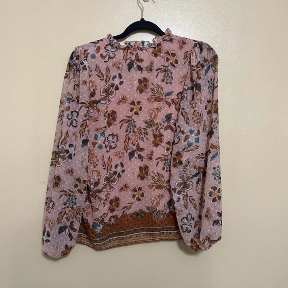 Joie Floral Popover Balloon Sleeve Peasant Blouse Women Med Pink - Picture 6 of 6